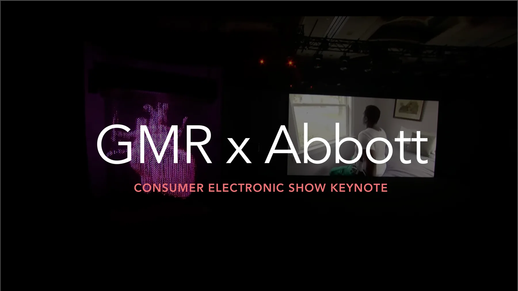 GMR x Abbott Consumer Electronic Show keynote title slide