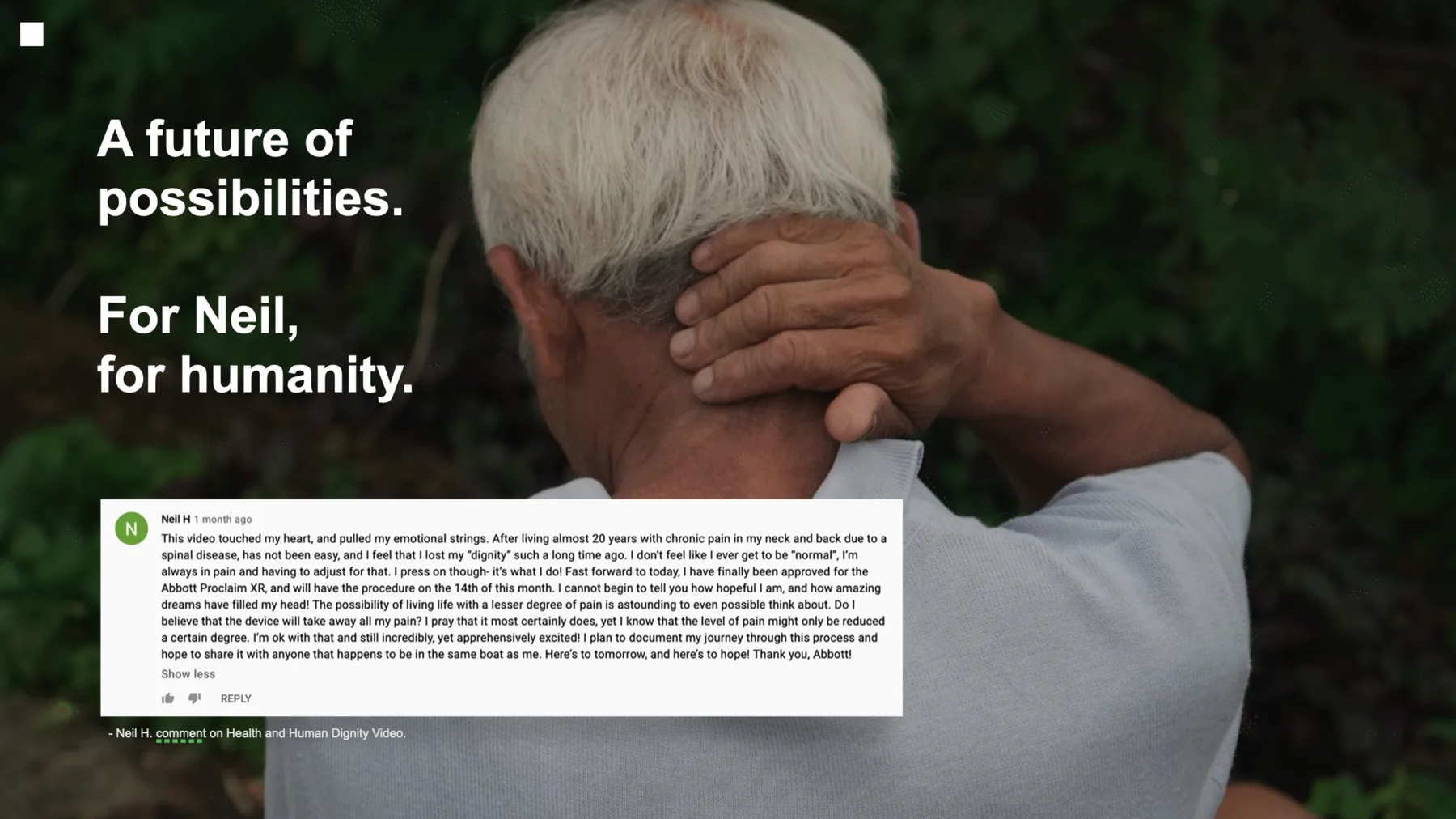 Abbott future of possibilities patient story slide