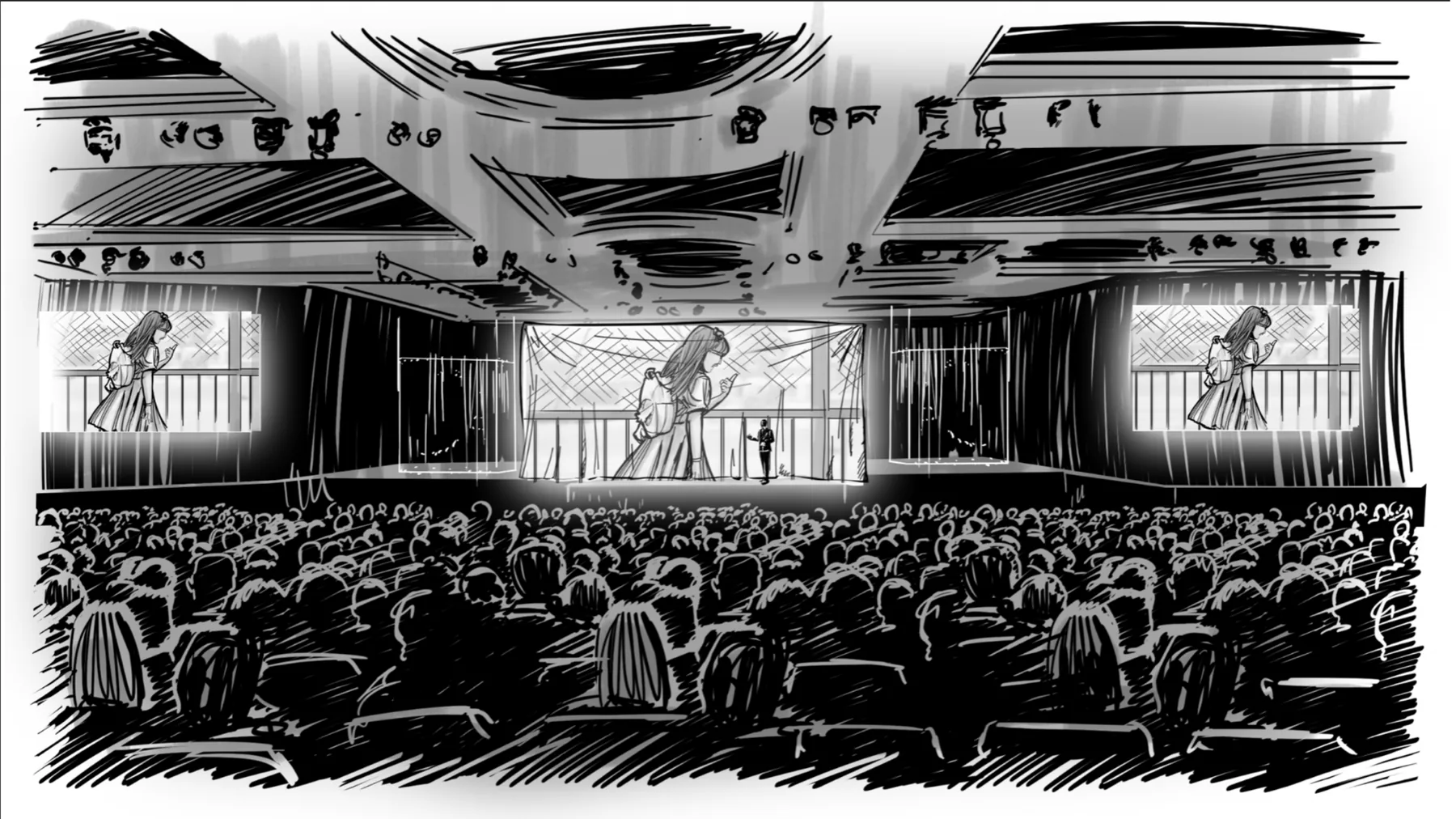 Abbott keynote multi-screen stage sketch