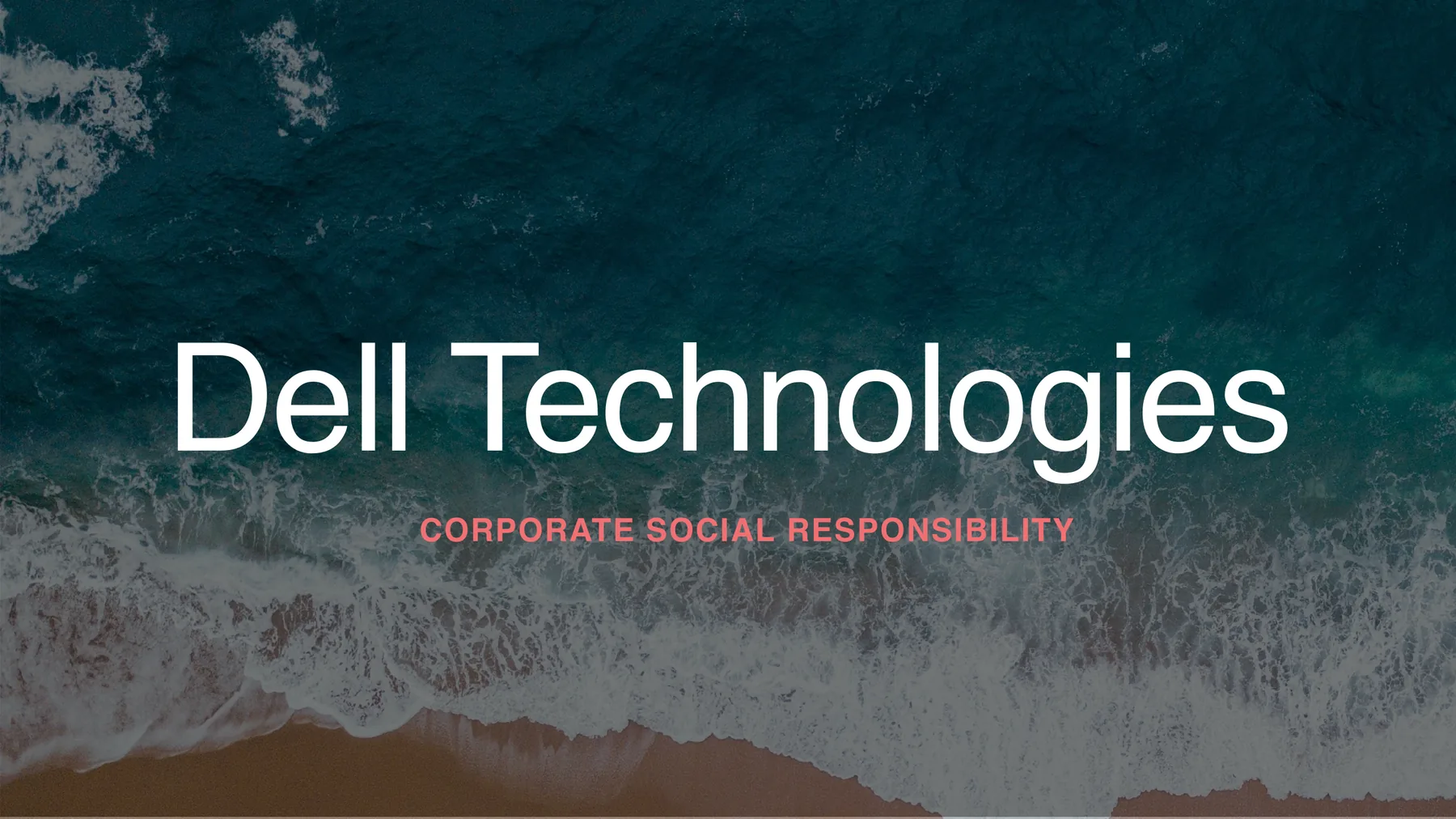 Dell Technologies corporate social responsibility title slide with ocean background